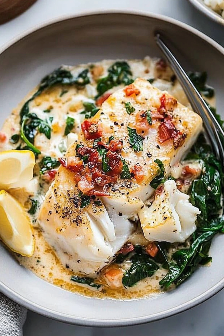 Baked Fish Florentine