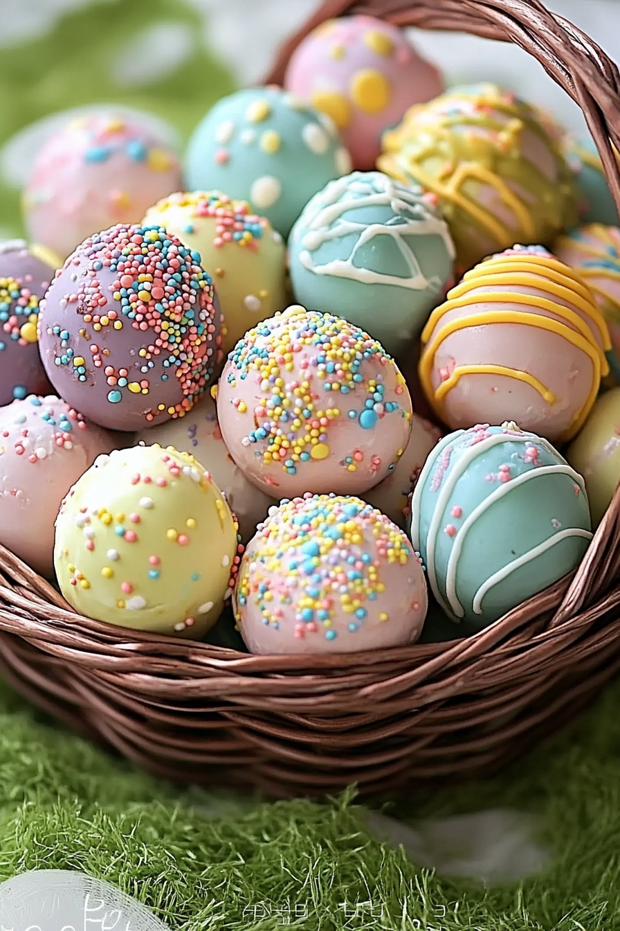 Easter egg cake balls