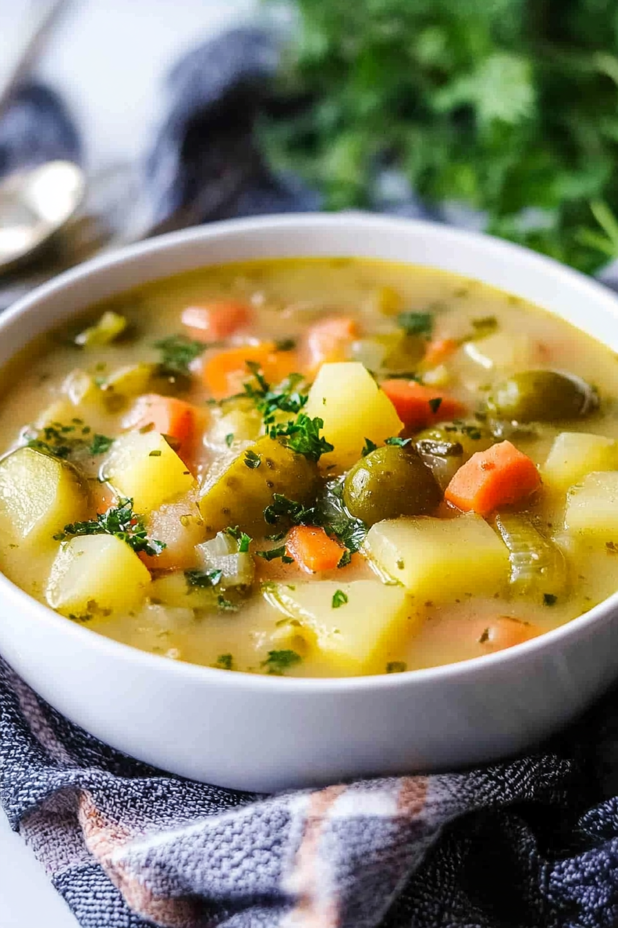 Slow cooker pickle soup