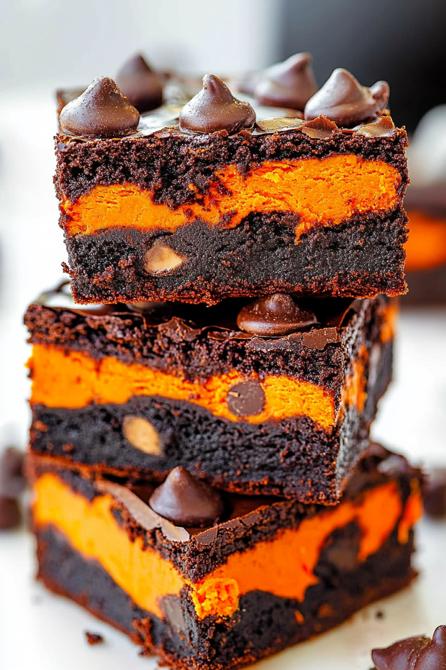 halloween cream cheese brownies