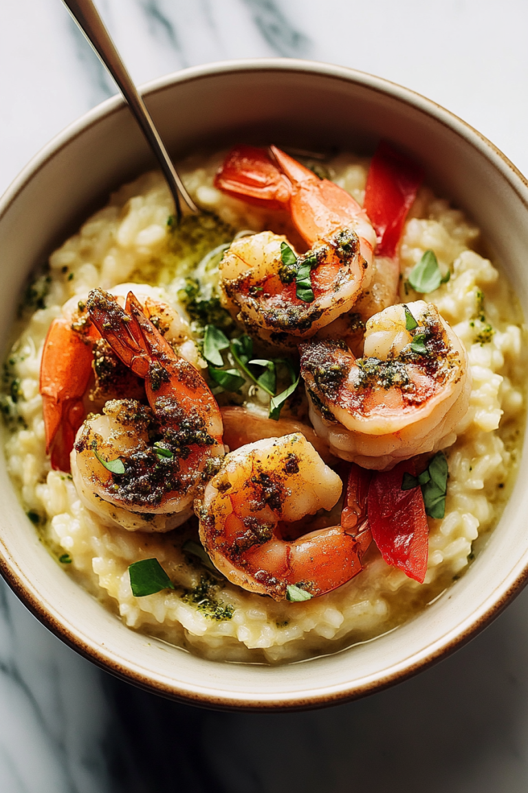 pesto shrimp risotto