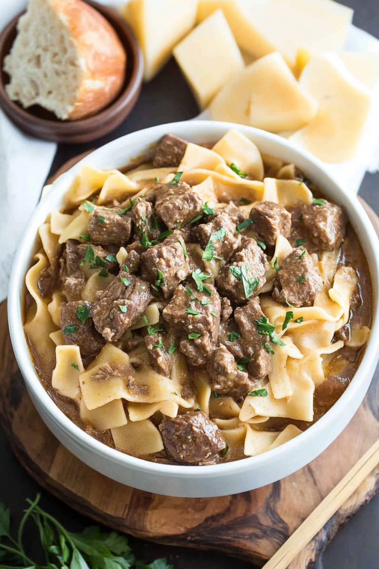 slow cooker beef noodles
