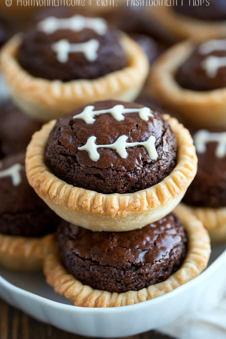 mini brownie football pies