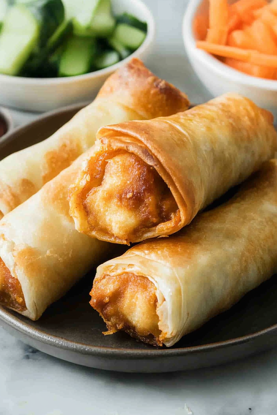 Buffalo chicken egg rolls