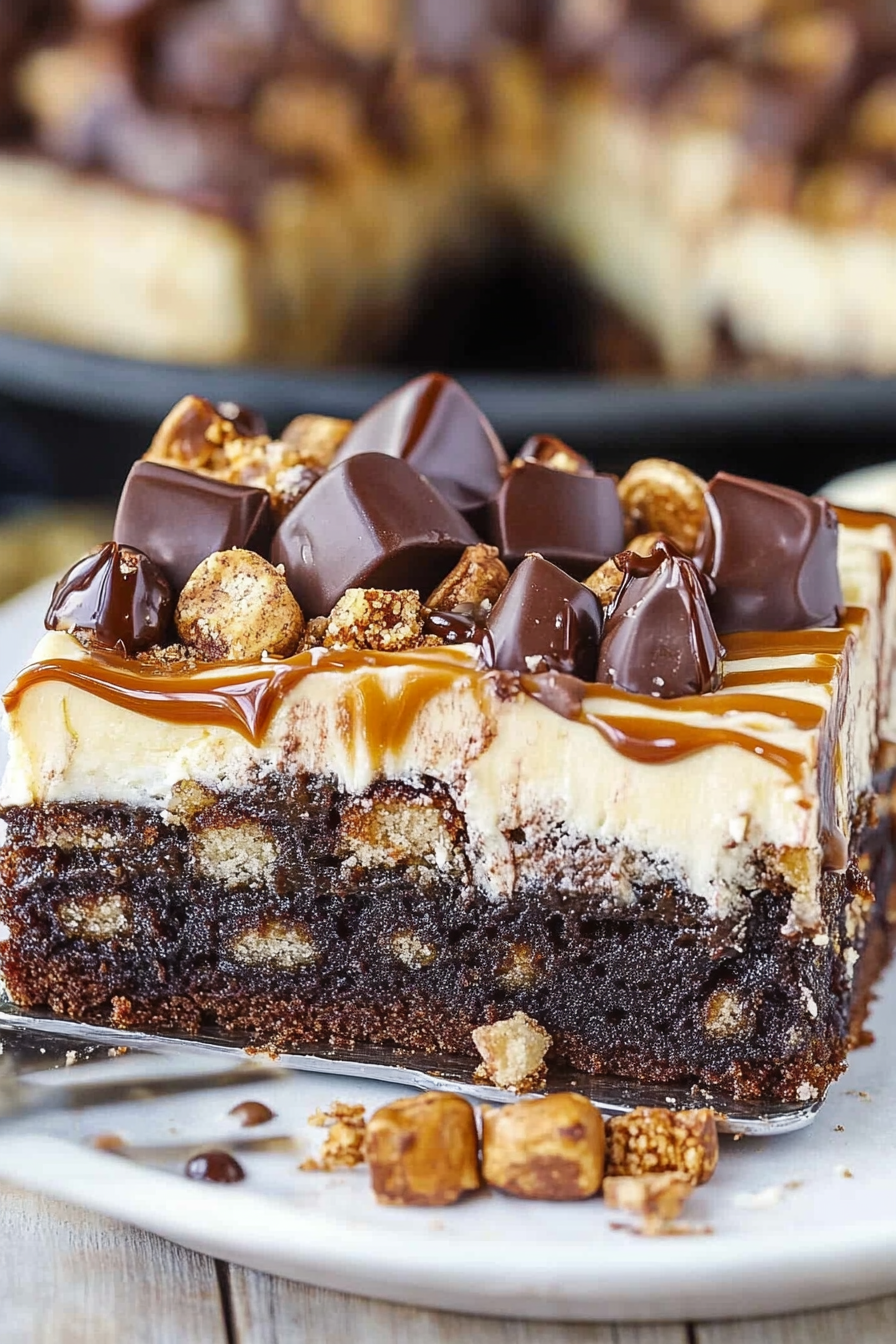 Snickers Poke Cake