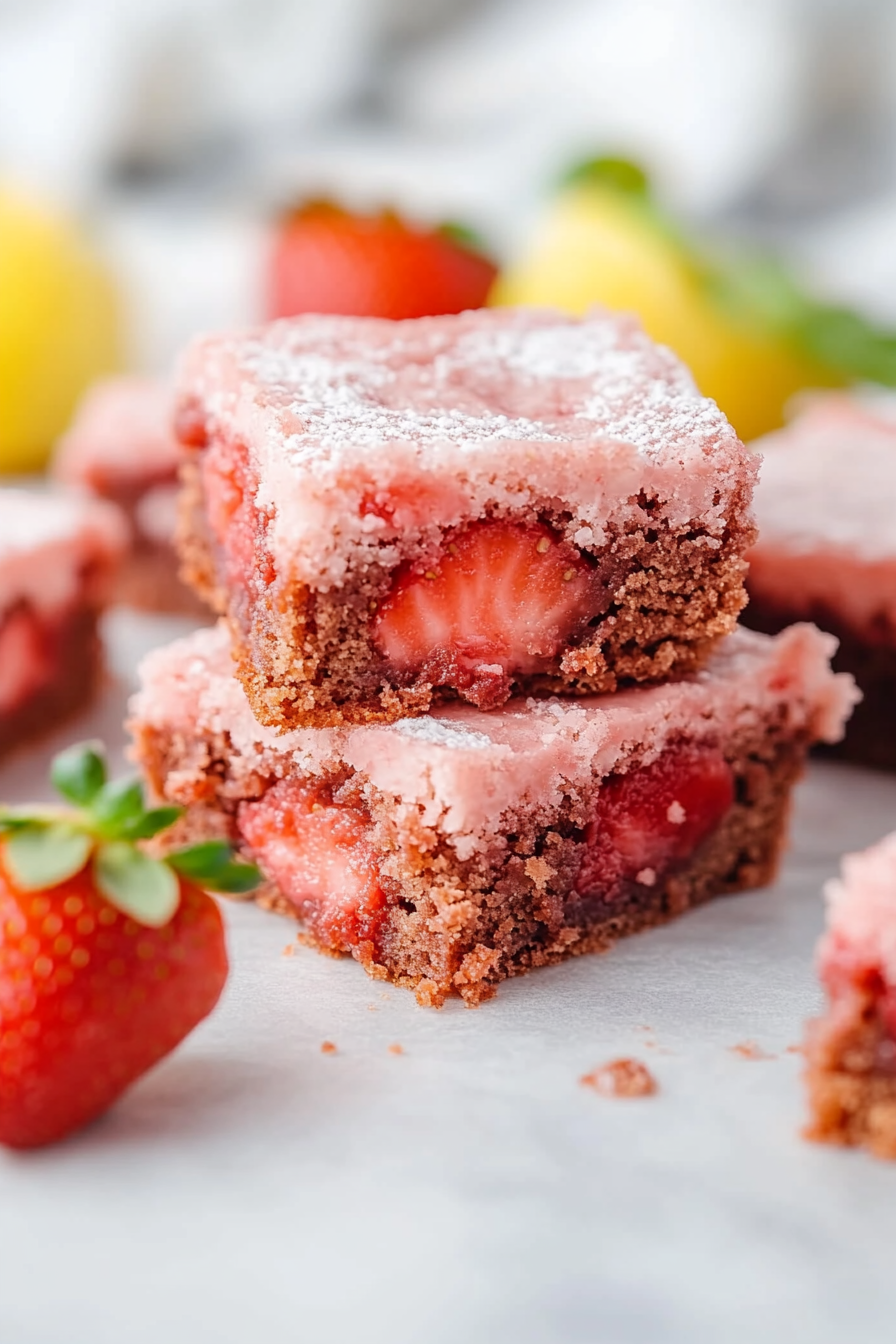 strawberry brownies