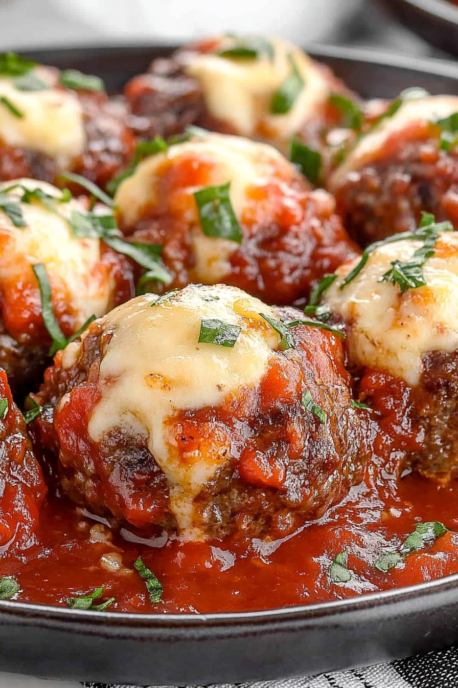 mozzarella stuffed meatballs