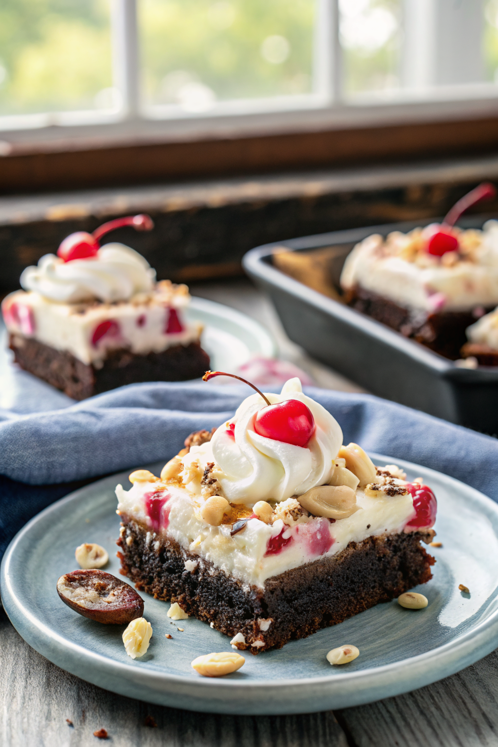 Banana Split Brownies ingredients organized and measured on kitchen counter