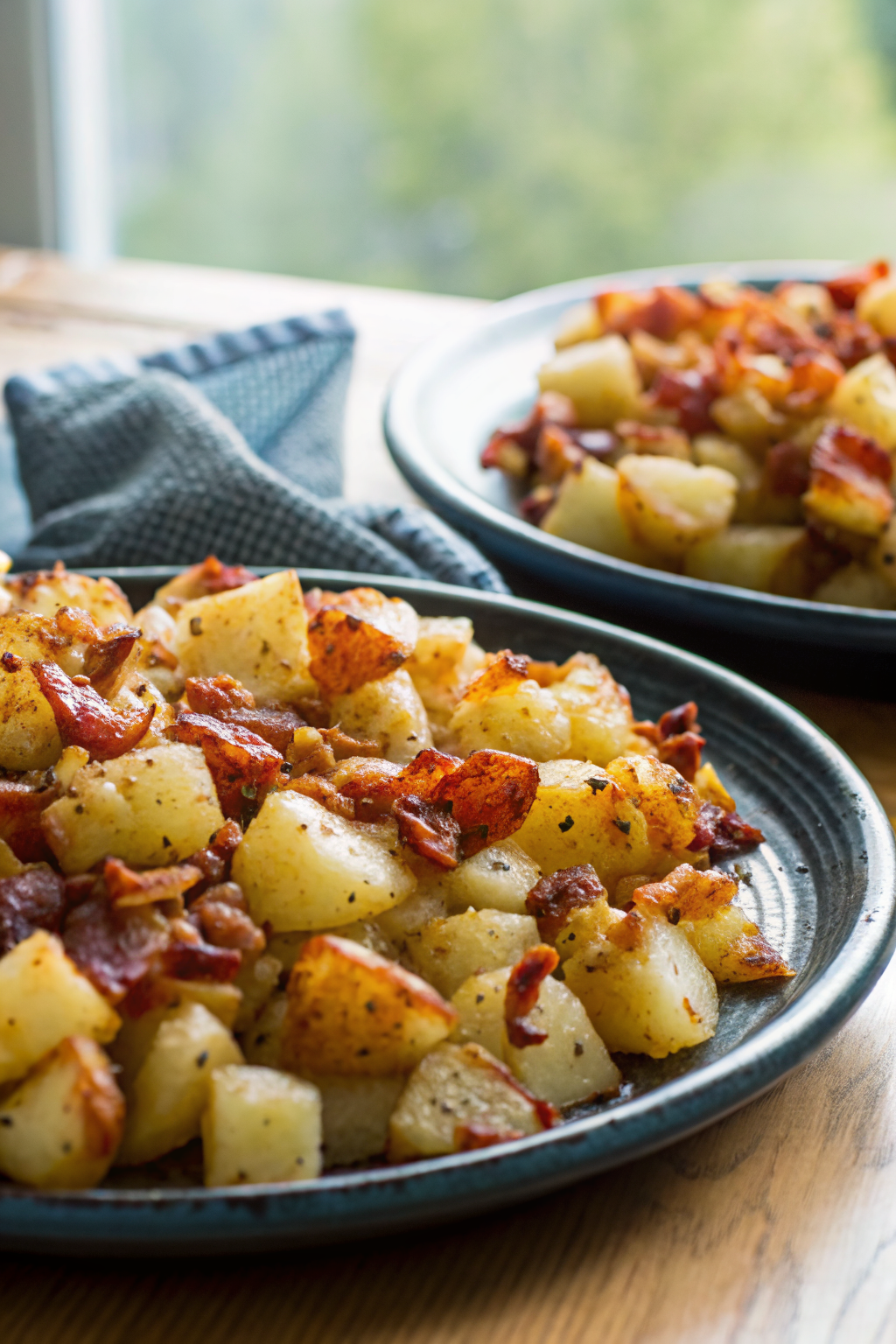Crispy Cheese Bacon Potatoes slice on plate showing perfect texture and swirl pattern