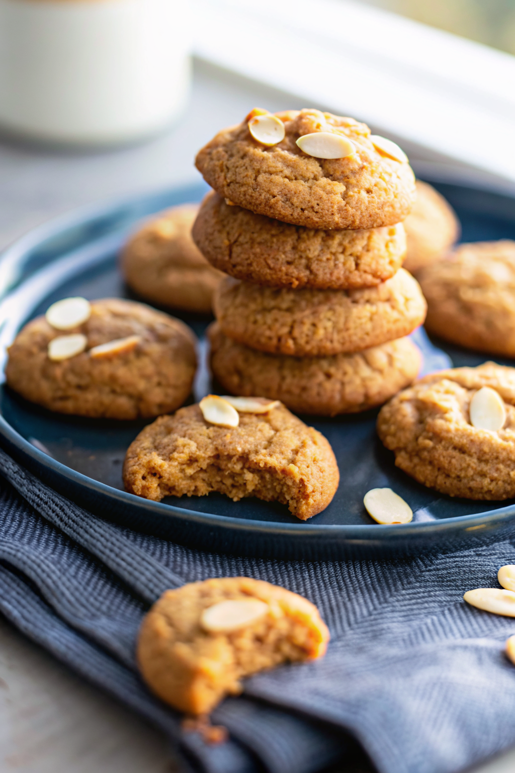 Keto Pumpkin Cookies slice on plate showing perfect texture and swirl pattern