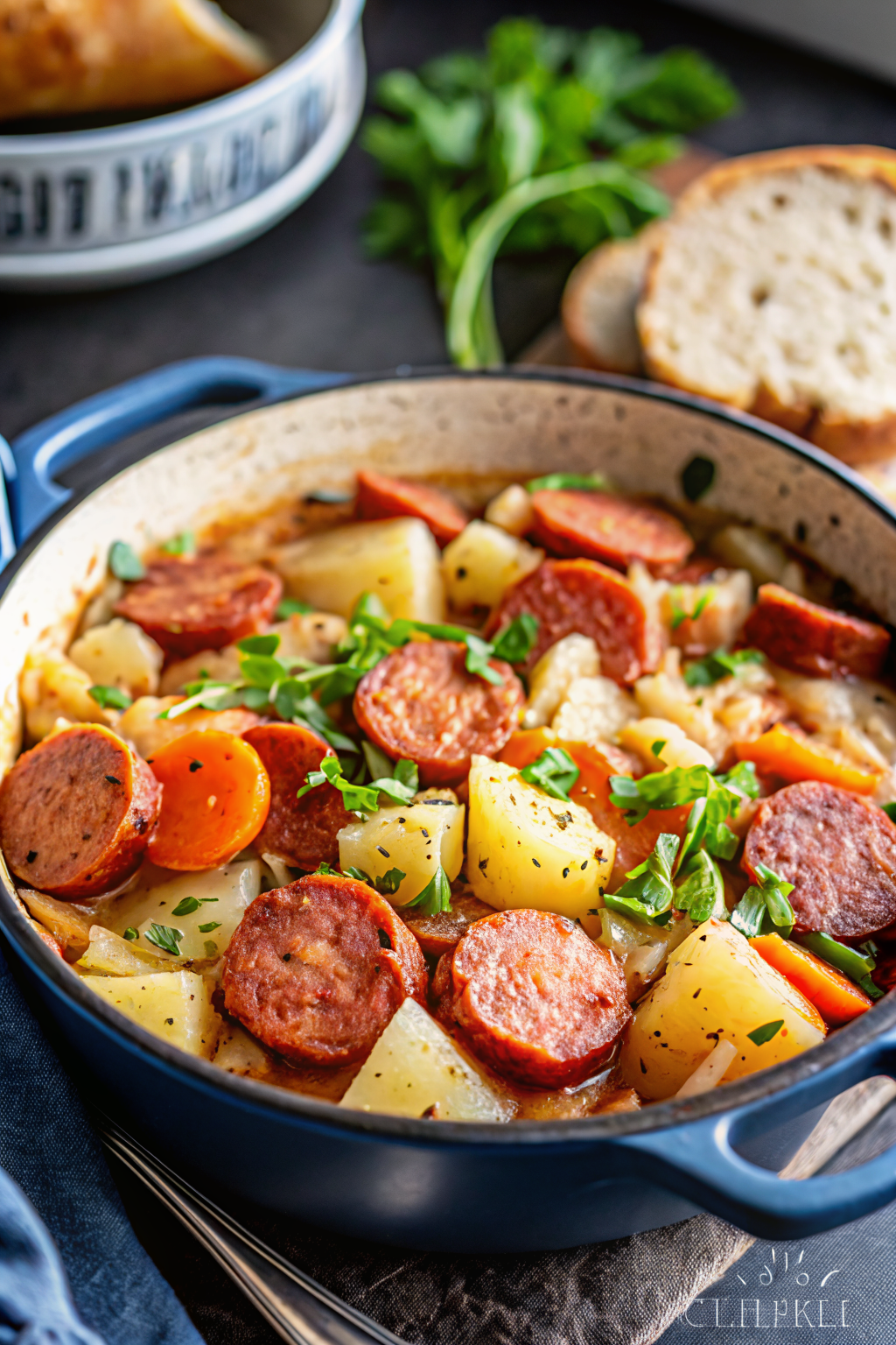 Dublin Coddle ingredients organized and measured on kitchen counter