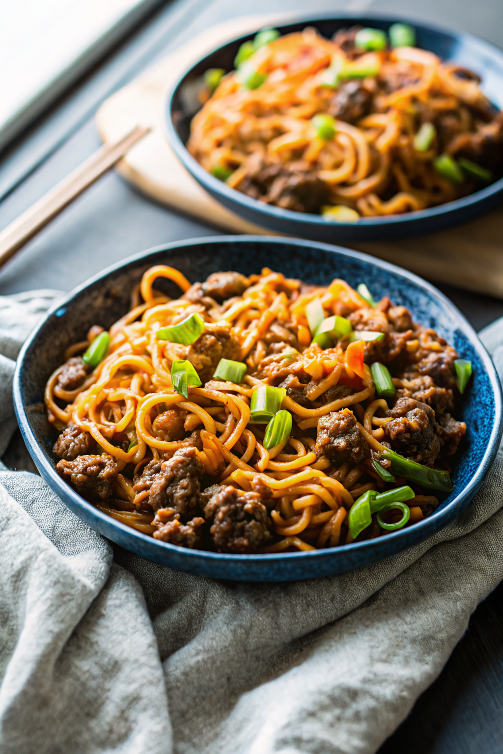 One Pot Ground Beef Ramen Noodles