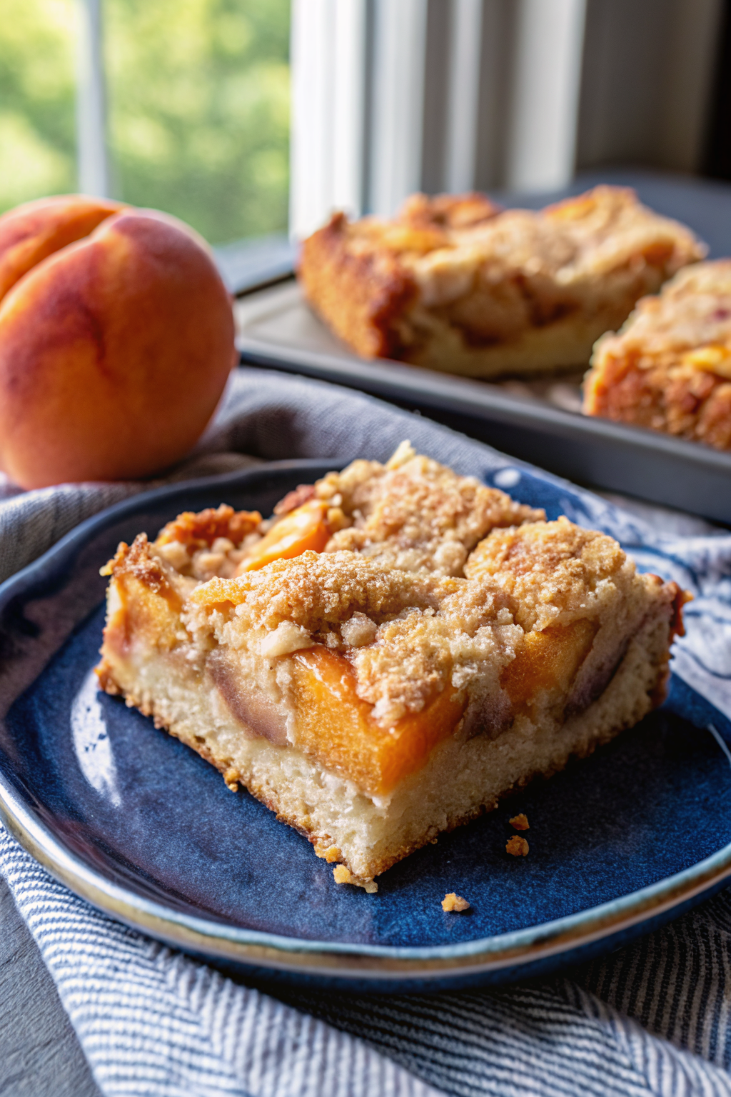 Peach Coffee Cake ingredients organized and measured on kitchen counter
