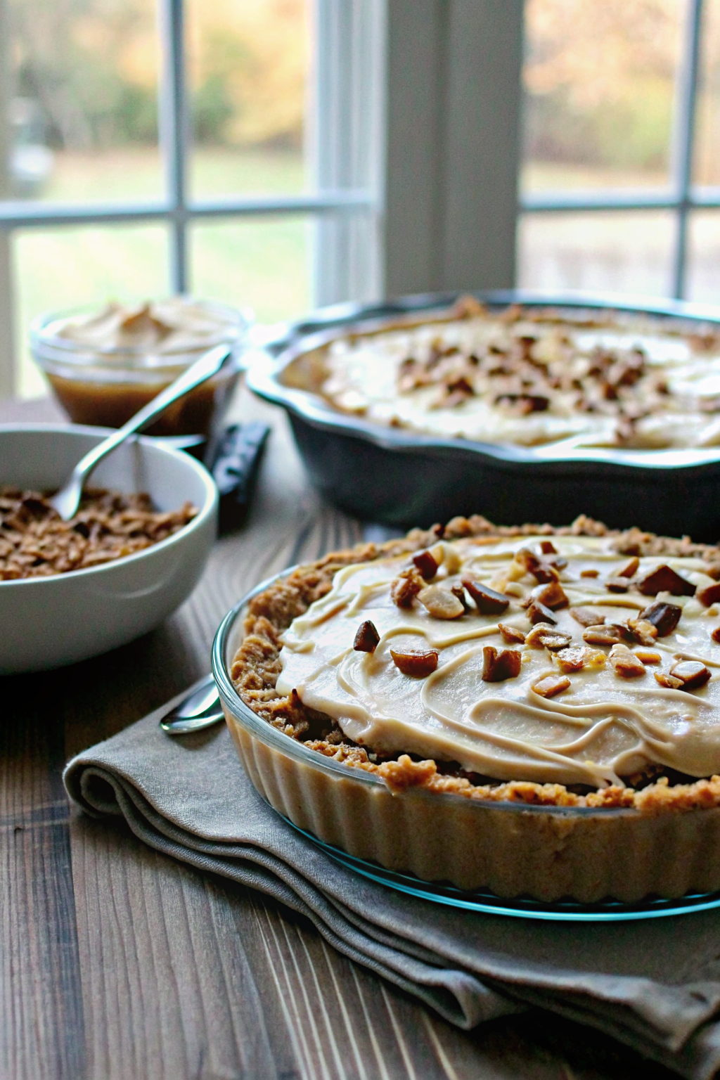 Peanut Butter Pie slice on plate showing perfect texture and swirl pattern