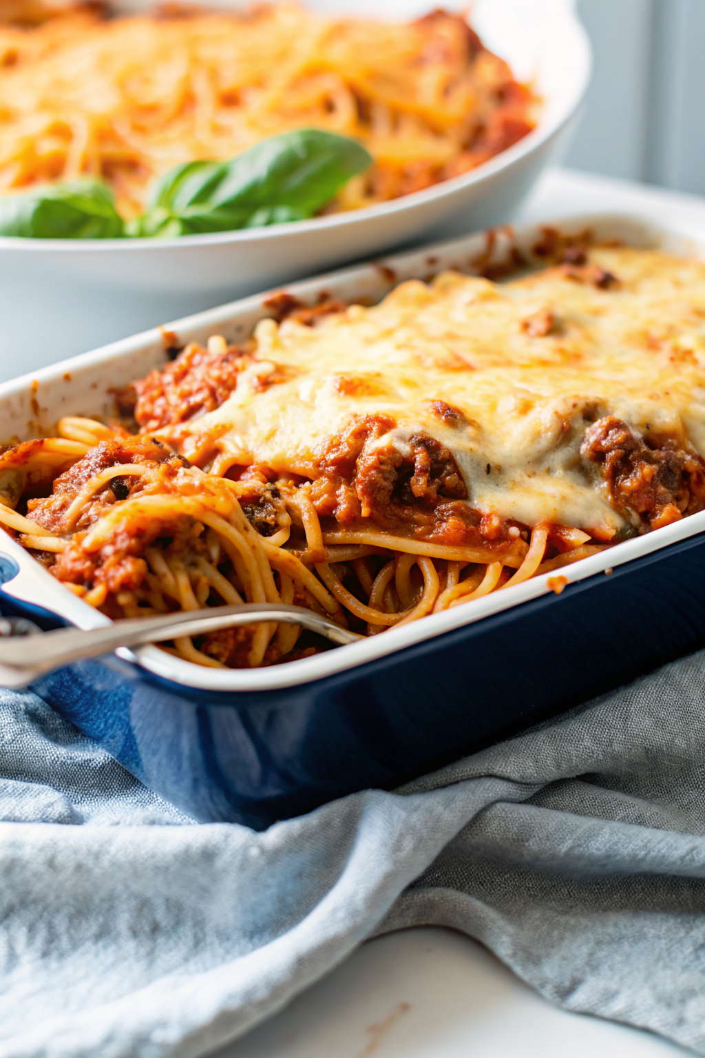 Spaghetti Bake ingredients organized and measured on kitchen counter
