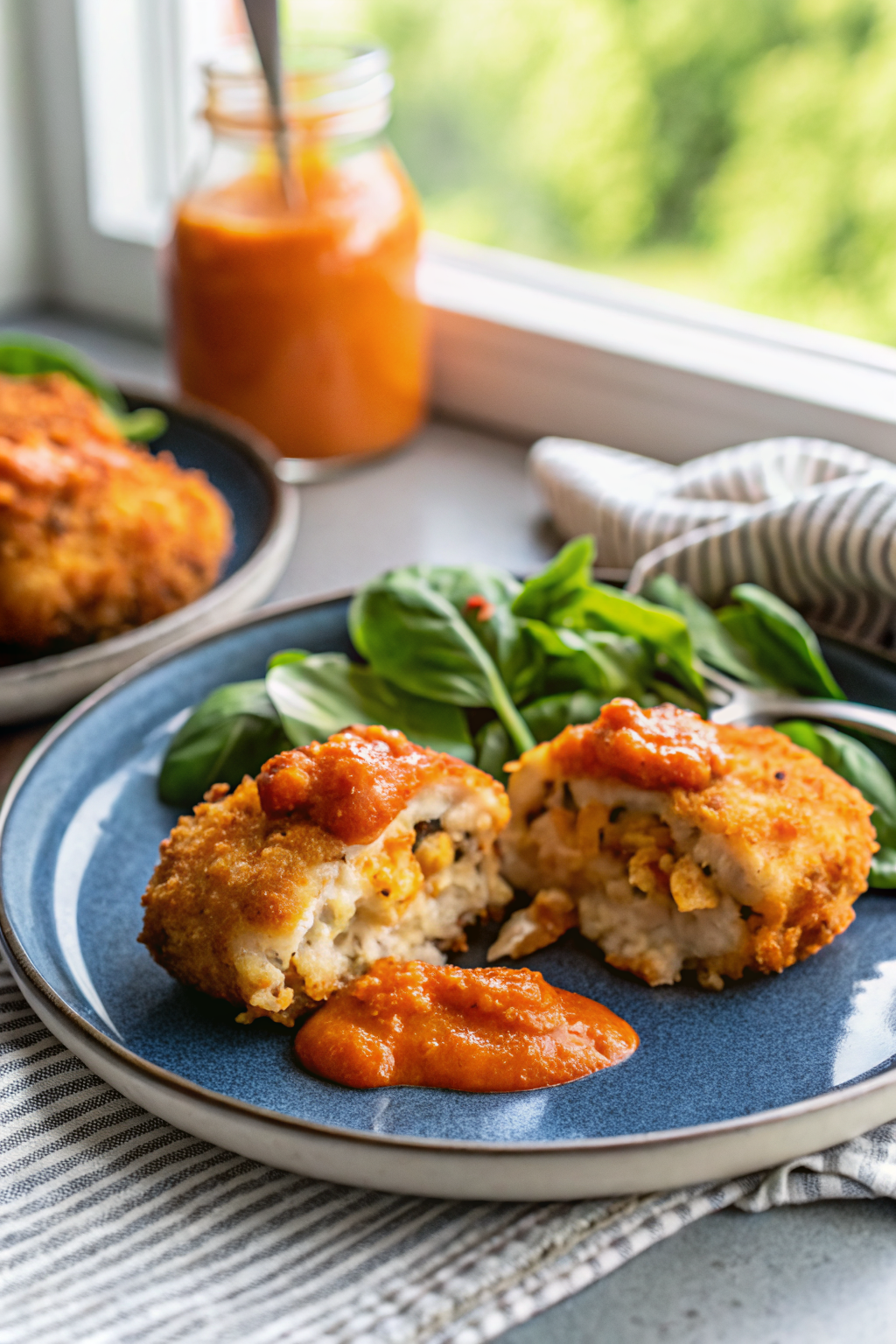 Stuffed Buffalo Chicken ingredients organized and measured on kitchen counter