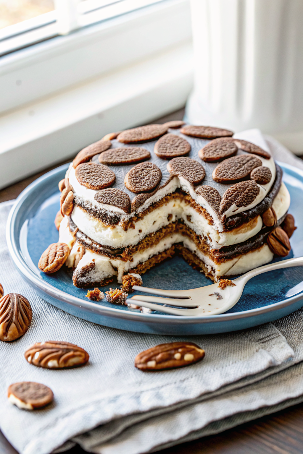 Turtle Ice Cream Sandwich Cake